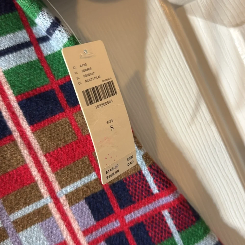 NWT! Anthro Rainbow Plaid Nina Short-Sleeve Mock-Neck Mod Sweater Mini Dress 🎆